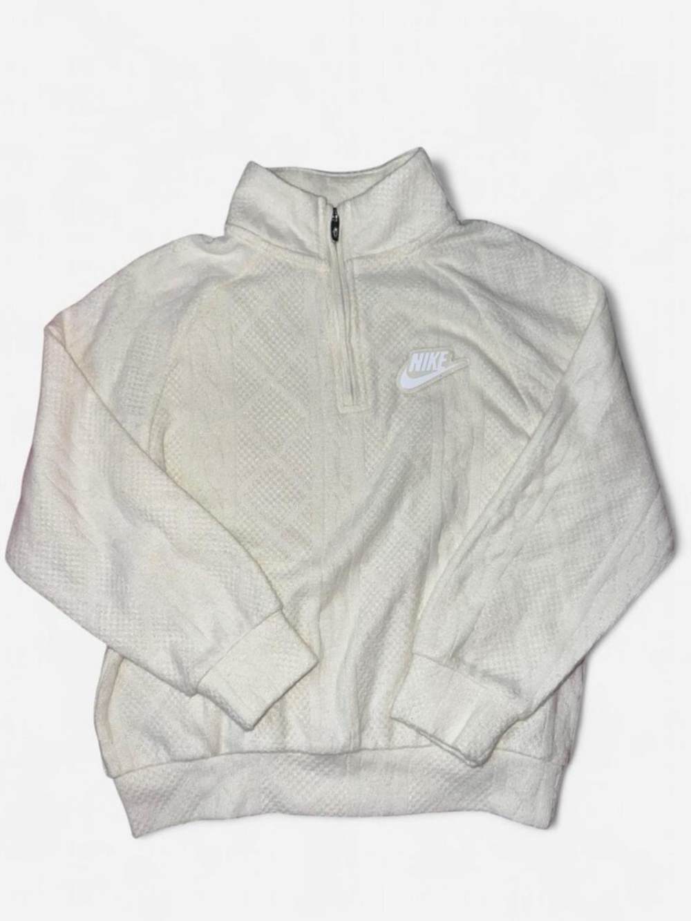 Nike kids White Quarter-Zip Fleece Sweater
